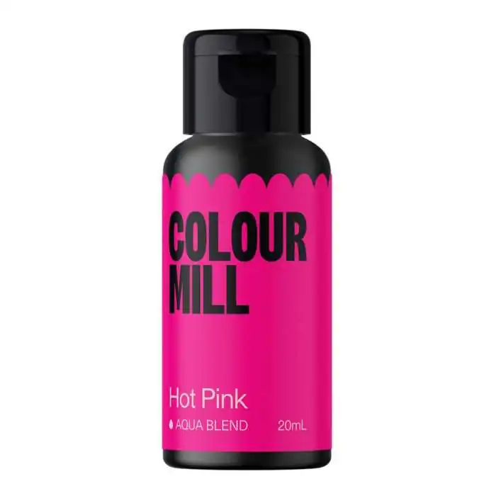 Colorante Fucsia Acqua 20ML Hot Pink Aqua Blend Colorante Alimentare per Dolci e Torte Cake Design Colour Mill.