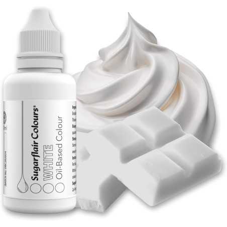 Colorante Bianco a base Olio Sugarflair (30ML) Colorante Alimentare per Dolci e Torte Cake Design SUGARFLAIR