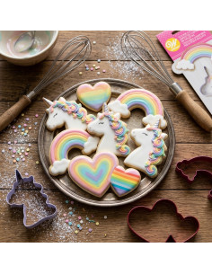 Tagliapasta Cuori Unicorno Arcobaleno (3pz) Wilton
