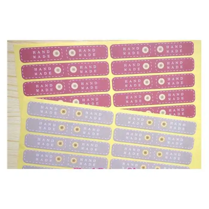 STICKERS ADESIVI  HAND MADE RETTANGOLARI (24PZ)