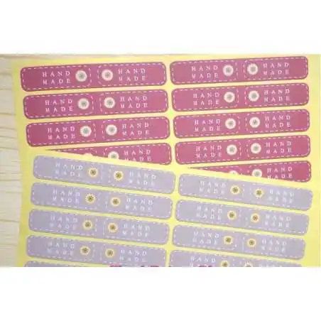 STICKERS ADESIVI  HAND MADE RETTANGOLARI (24PZ)
