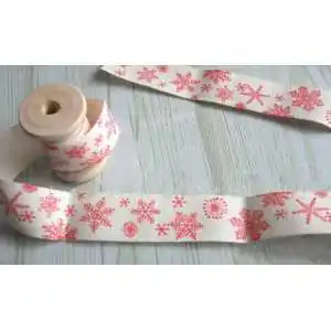 NASTRO IN COTONE CRISTALLI DI NEVE FROZEN (1MT)