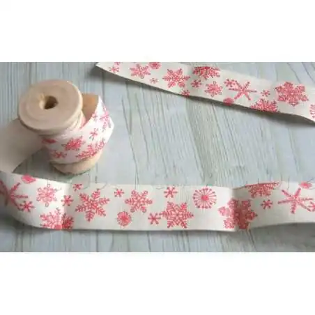 NASTRO IN COTONE CRISTALLI DI NEVE FROZEN (1MT)