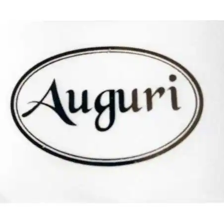 STICKERS ADESIVI  AUGURI OVALI CON STAMPA ORO (10PZ)
