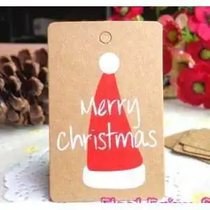 TAG ETICHETTE BABBO NATALE MERRY CHRISTMAS (5PZ)