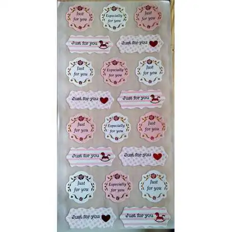 STICKERS ADESIVI  JUST FOR YOU CLASSIC (20PZ)