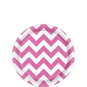 PIATTINI DI CARTA ROSA CHEVRON DESSERT PARTY 18CM (8PZ)