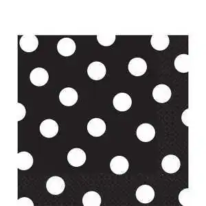 TOVAGLIOLI DI CARTA NERI POIS PARTY 33CM (16PZ)