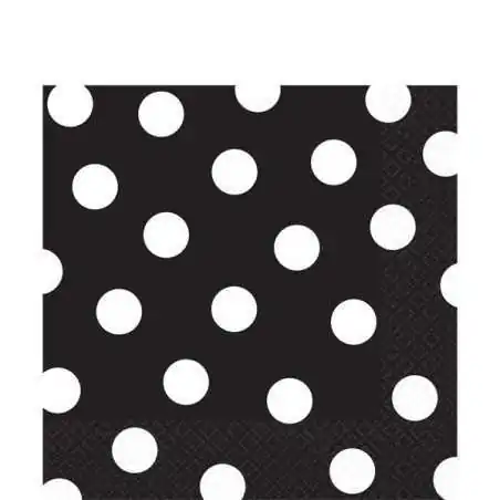 TOVAGLIOLI DI CARTA NERI POIS PARTY 33CM (16PZ)