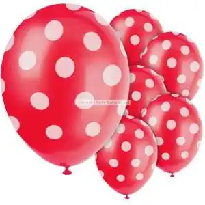 PALLONCINI ROSSI POIS (6PZ)