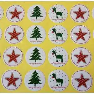 STICKERS ADESIVI  MERRY CHRISTMAS (24PZ)