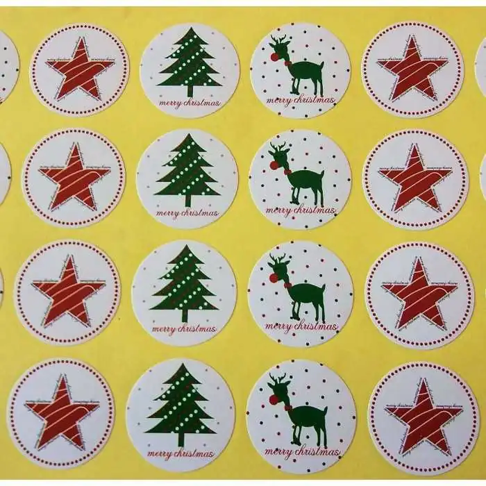 STICKERS ADESIVI  MERRY CHRISTMAS (24PZ)