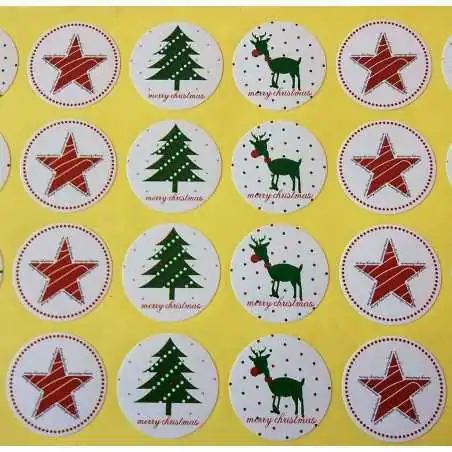 STICKERS ADESIVI  MERRY CHRISTMAS (24PZ)