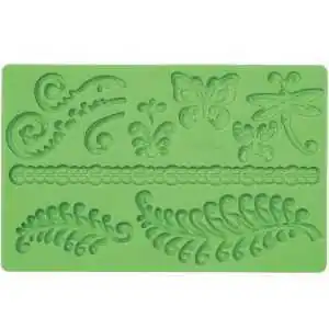 STAMPO SILICONE LIBELLULE FARFALLE ERBA 2