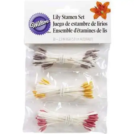CF. 30 PISTILLI GIGLIO ASSORTITI WILTON Accessori Dummy Polistirolo WILTON