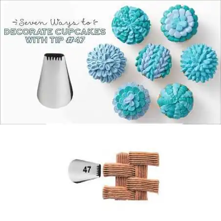PUNTA N.47 INTRECCIO CESTINO WILTON Decorazioni dolci e Cupcakes con Sac a Poche
