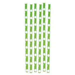 CANNUCCE DI CARTA VERDI POIS 12PZ