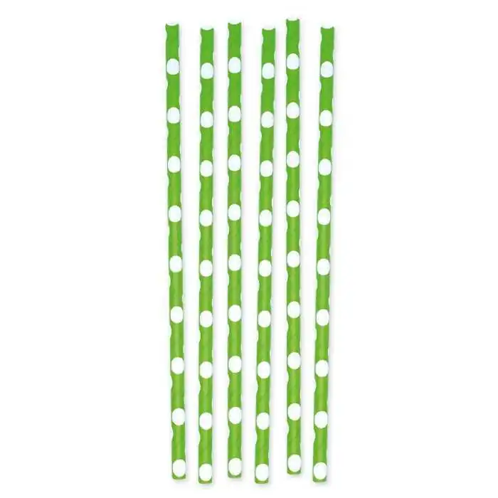 CANNUCCE DI CARTA VERDI POIS 12PZ