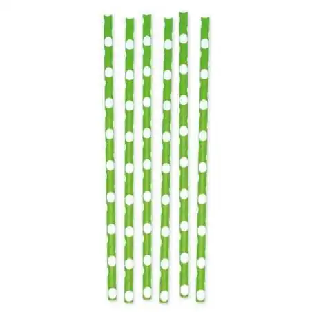 CANNUCCE DI CARTA VERDI POIS 12PZ