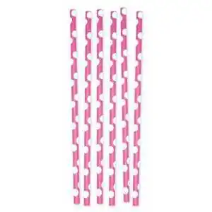 CANNUCCE DI CARTA FUXIA POIS 12PZ